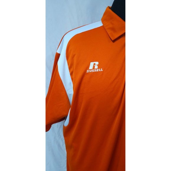 Russel Athletic Dri Power Mens XL Orange White Embroidered Logo Polo Shirt - Picture 4 of 16